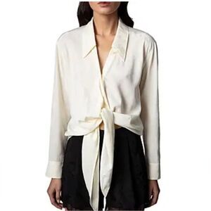 Zadig & Voltaire Cream Button Down Shirt Size Small NWT